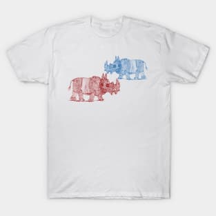two Rhinos with disabilities are fighting T-Shirt